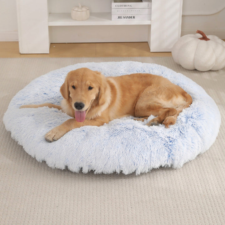 Round Plush Warm Pet Bed Soft Comfortable Sleeping Mat