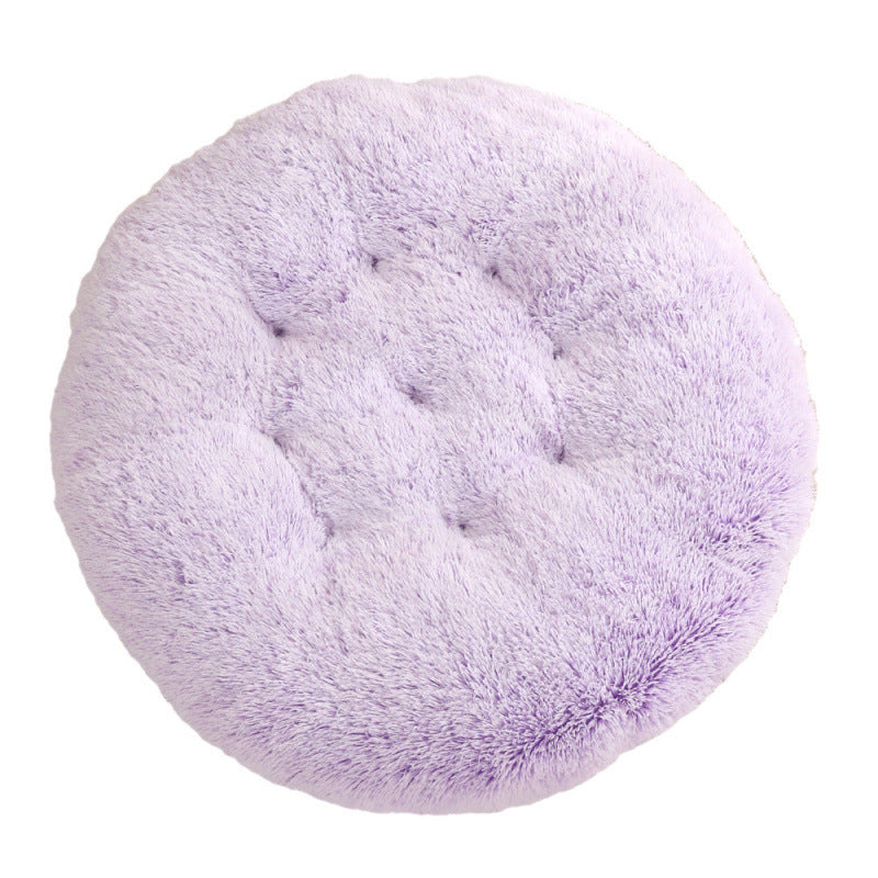 Round Plush Warm Pet Bed Soft Comfortable Sleeping Mat
