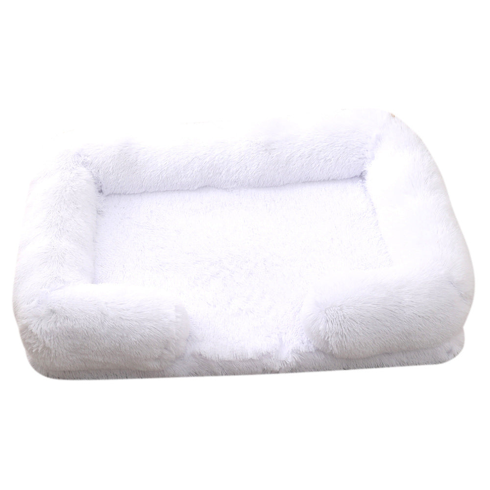 Plush Round Pet Bed Soft Warm Indoor Cushion