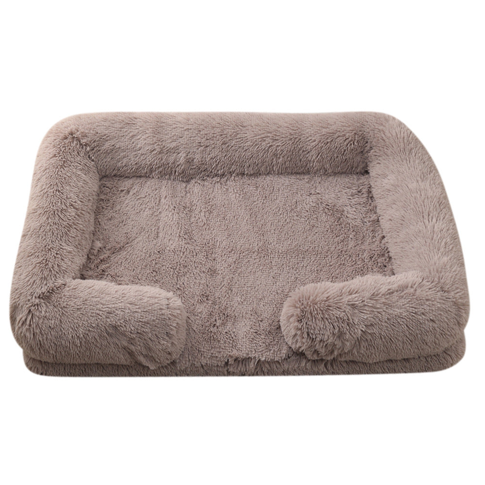 Plush Round Pet Bed Soft Warm Indoor Cushion