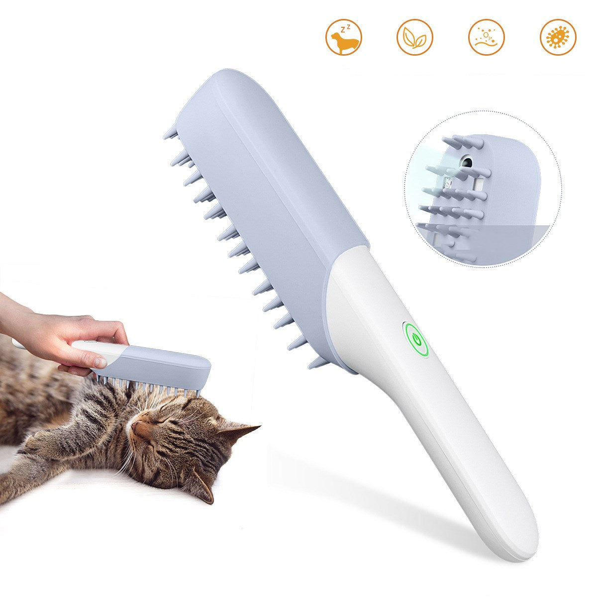 Pet Silicone Massage Brush Deodorizing Sterilizing Fur Removal Comb