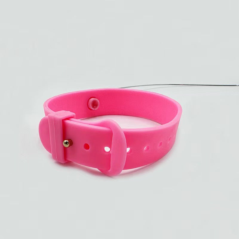 Pet Collar Toy With Adjustable Silicone Feather And Bell Teaser