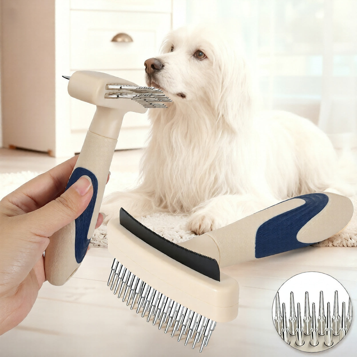 Pet Grooming Brush Hair Remover Detangler Tool