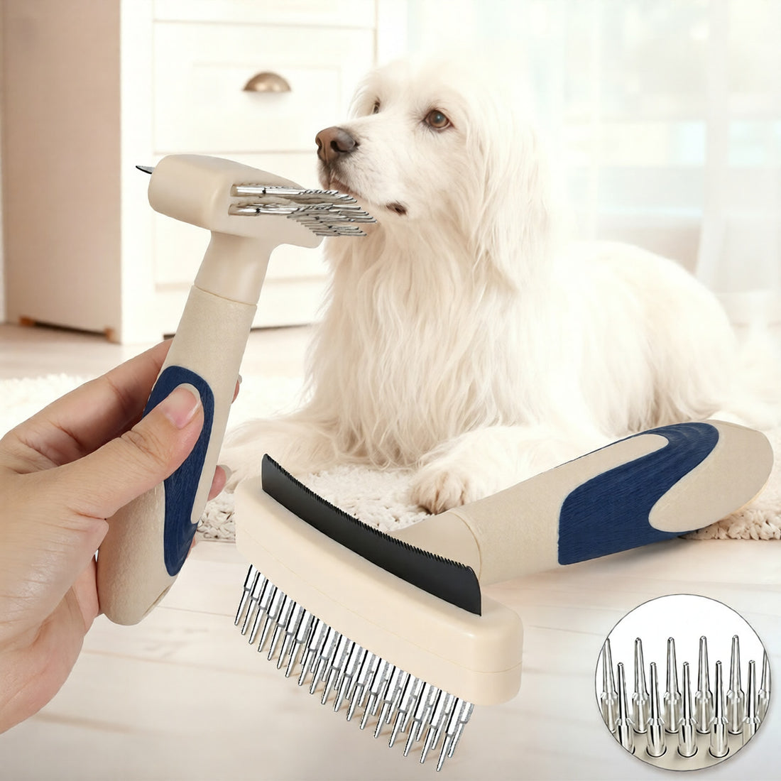 Pet Grooming Brush Hair Remover Detangler Tool