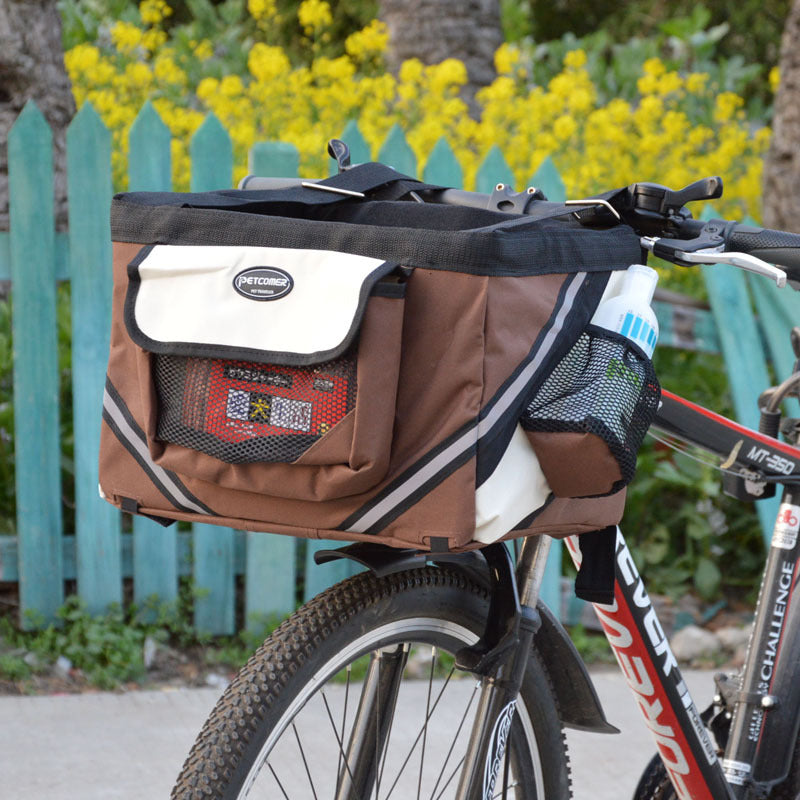 Pet Bicycle Carrier Bag Front Handlebar Removable Basket