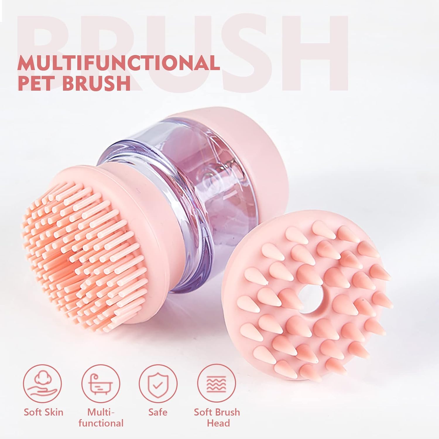 Pet Bath Grooming Brush Silicone Massage Hair Cleaner