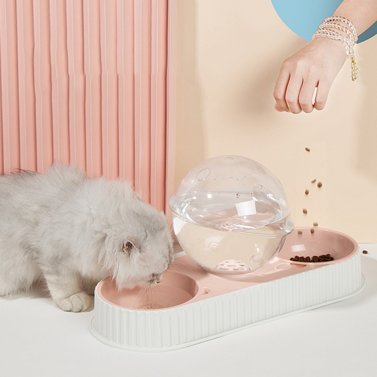 Automatic Plastic Pet Water and Food Bowl Feeder