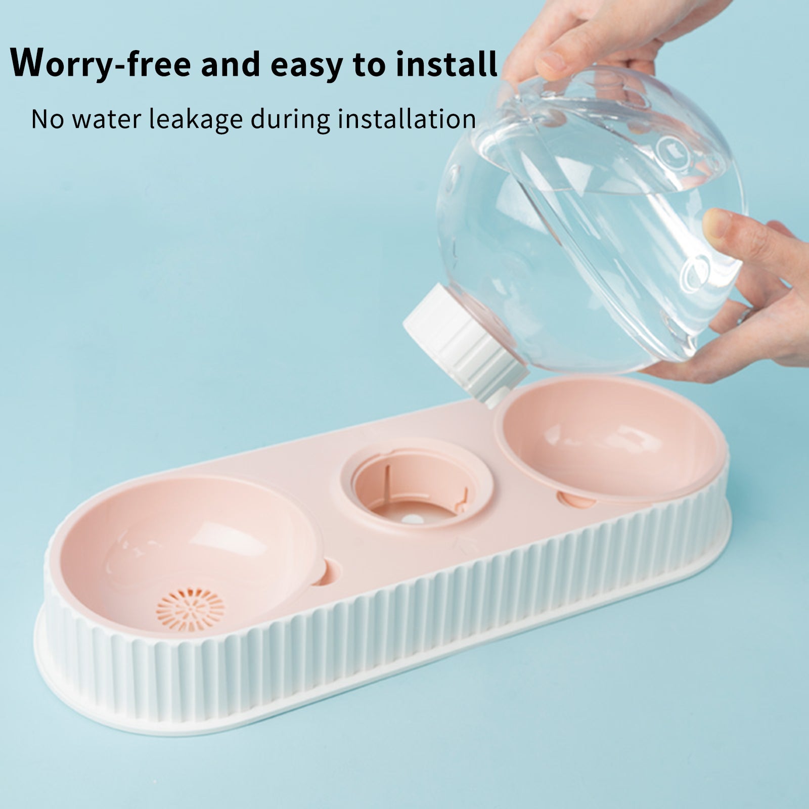 Automatic Plastic Pet Water and Food Bowl Feeder