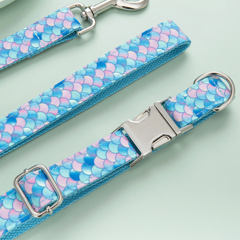 Mermaid Style Pet Collar With Matching Leash