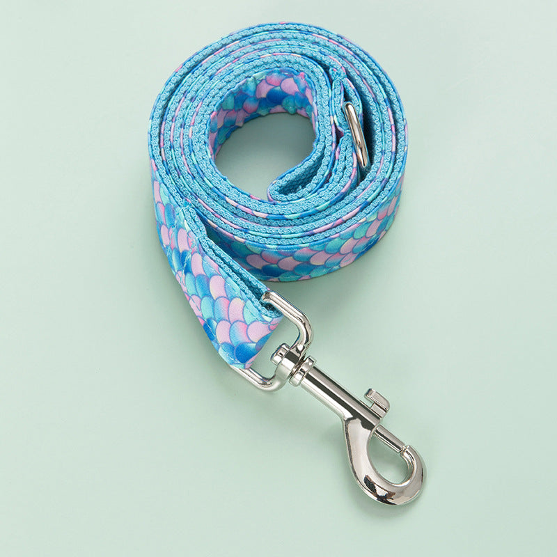 Mermaid Style Pet Collar With Matching Leash