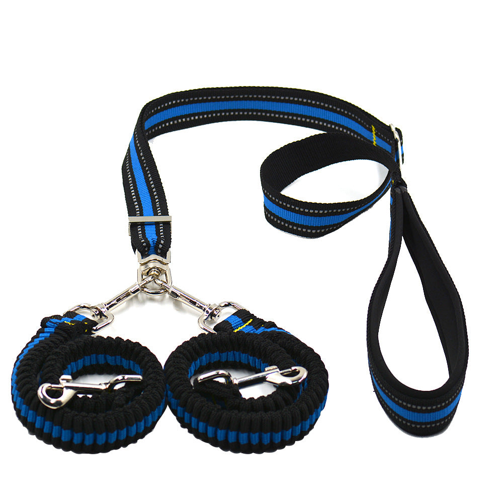 Adjustable Double-Headed Pet Leash Durable Nylon Walking