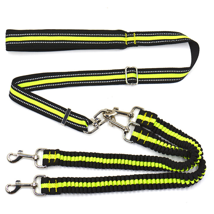 Adjustable Double-Headed Pet Leash Durable Nylon Walking