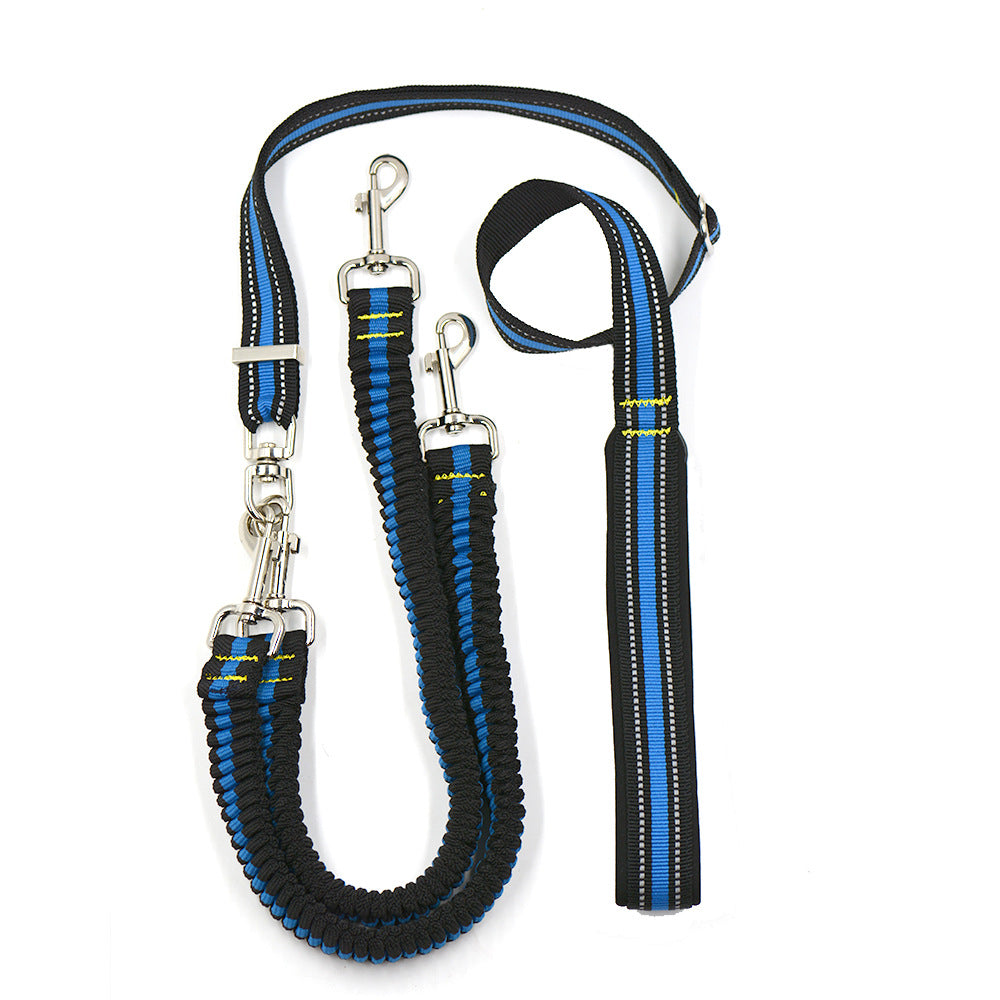 Adjustable Double-Headed Pet Leash Durable Nylon Walking