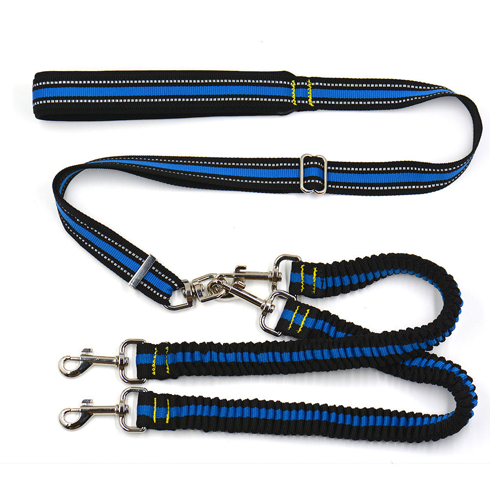 Adjustable Double-Headed Pet Leash Durable Nylon Walking