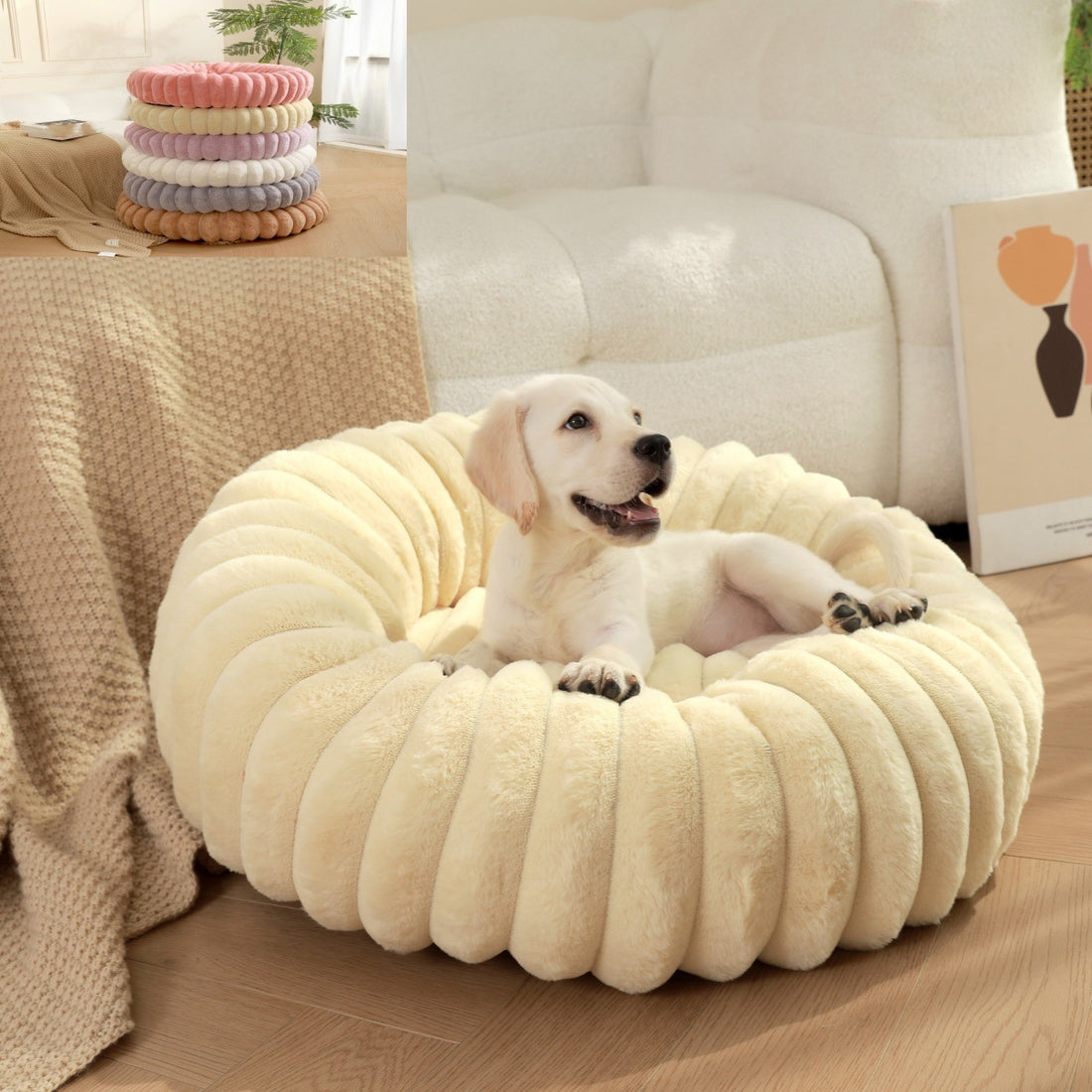 High Weight Plush Pet Nest Warm Round Indoor Bed