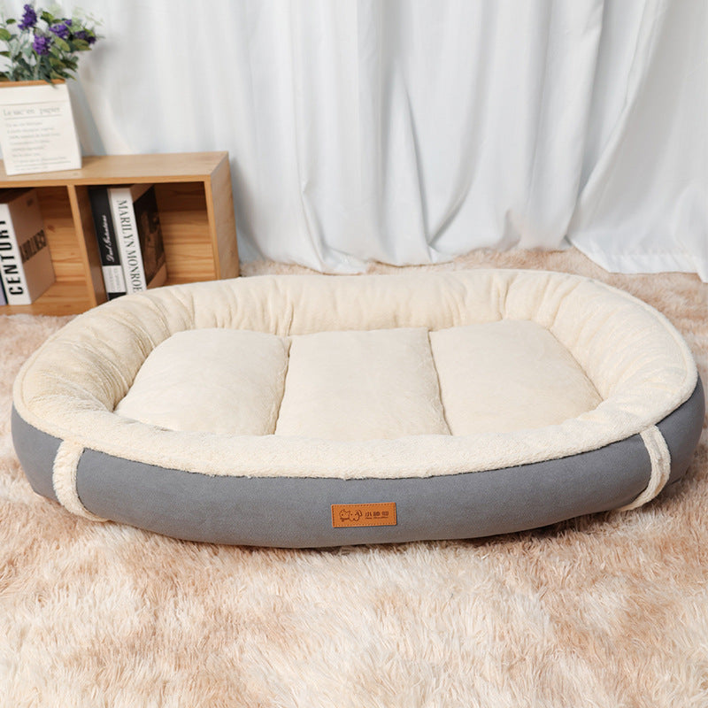 Linen Round Pet Bed Non Slip Comfortable Nest Mat
