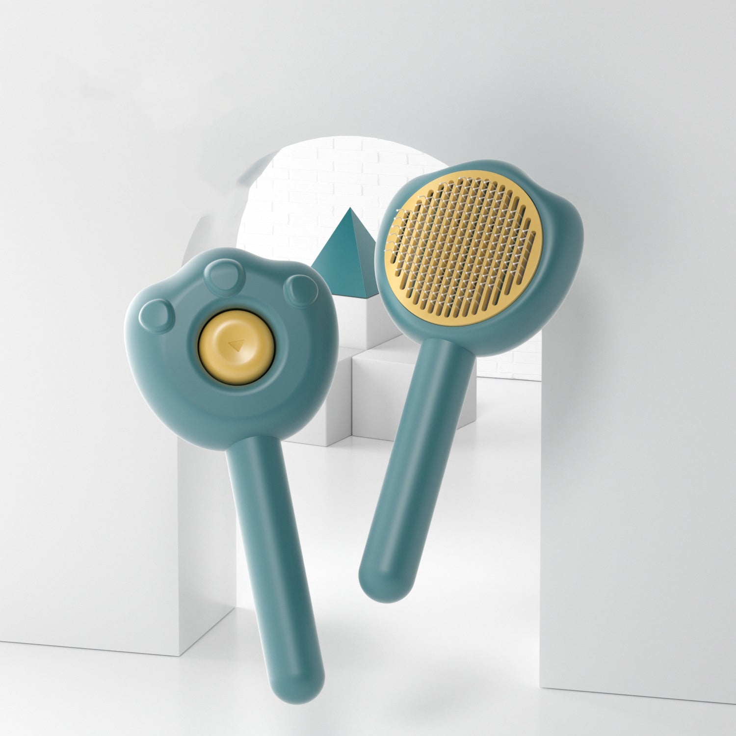 Pet Self-Cleaning Grooming Comb Hair Removal Brush With Handle