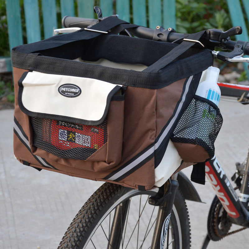 Pet Bicycle Carrier Bag Front Handlebar Removable Basket