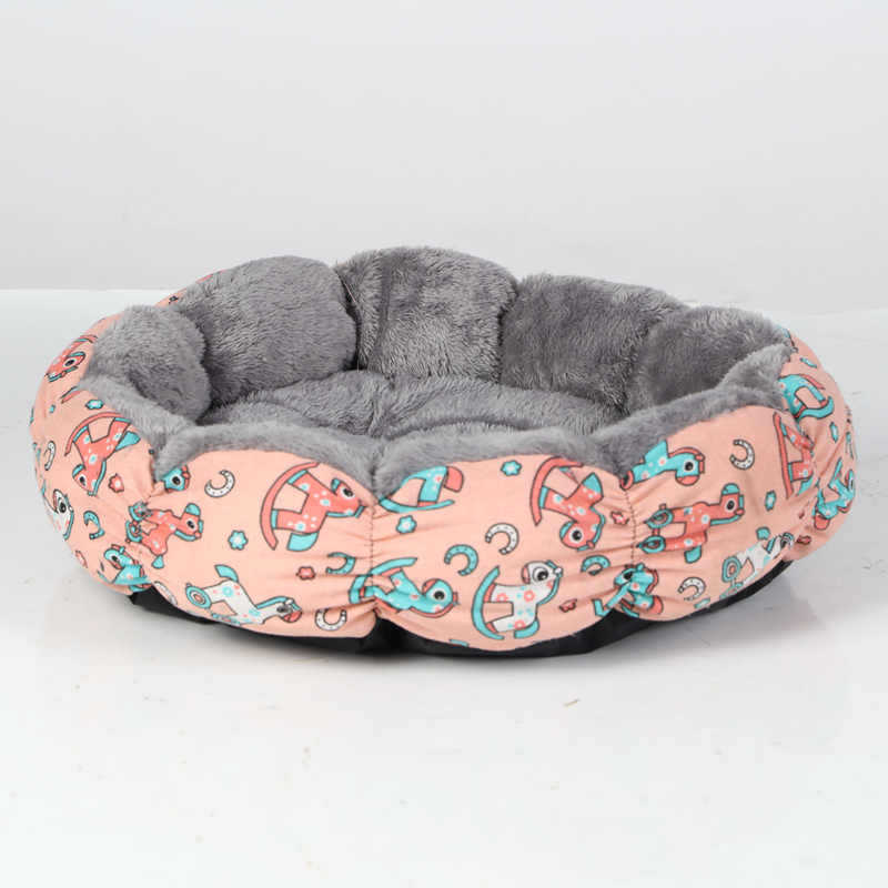 Calming Donut Pet Bed Soft Round Fluffy Indoor Cushion