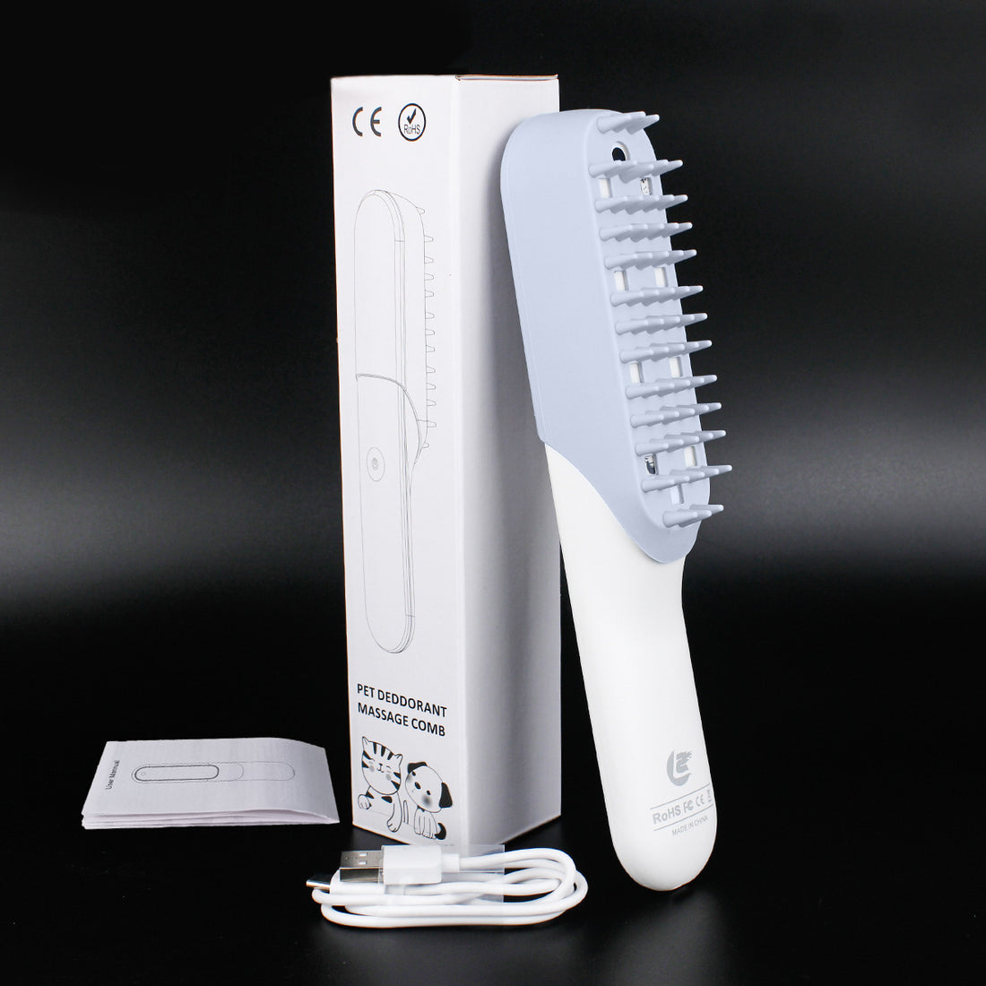 Pet Silicone Massage Brush Deodorizing Sterilizing Fur Removal Comb