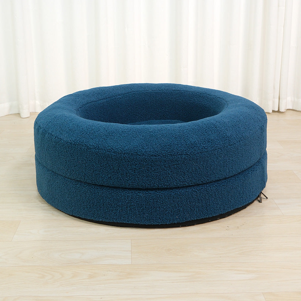 Household Solid Color Leisure Pet Round Bed Nest