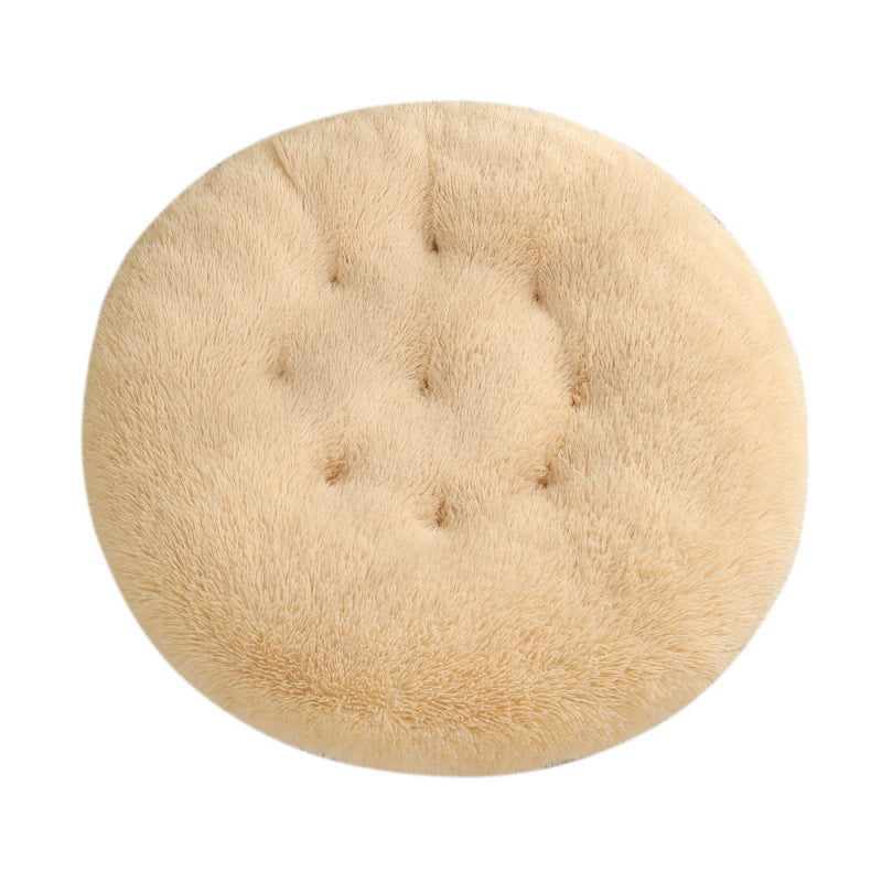 Round Plush Warm Pet Bed Soft Comfortable Sleeping Mat