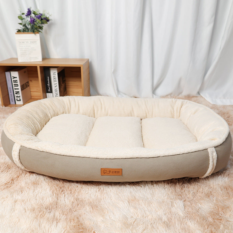 Linen Round Pet Bed Non Slip Comfortable Nest Mat