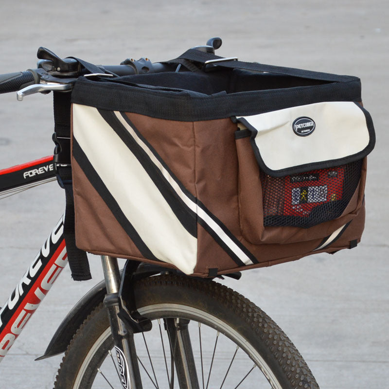 Pet Bicycle Carrier Bag Front Handlebar Removable Basket