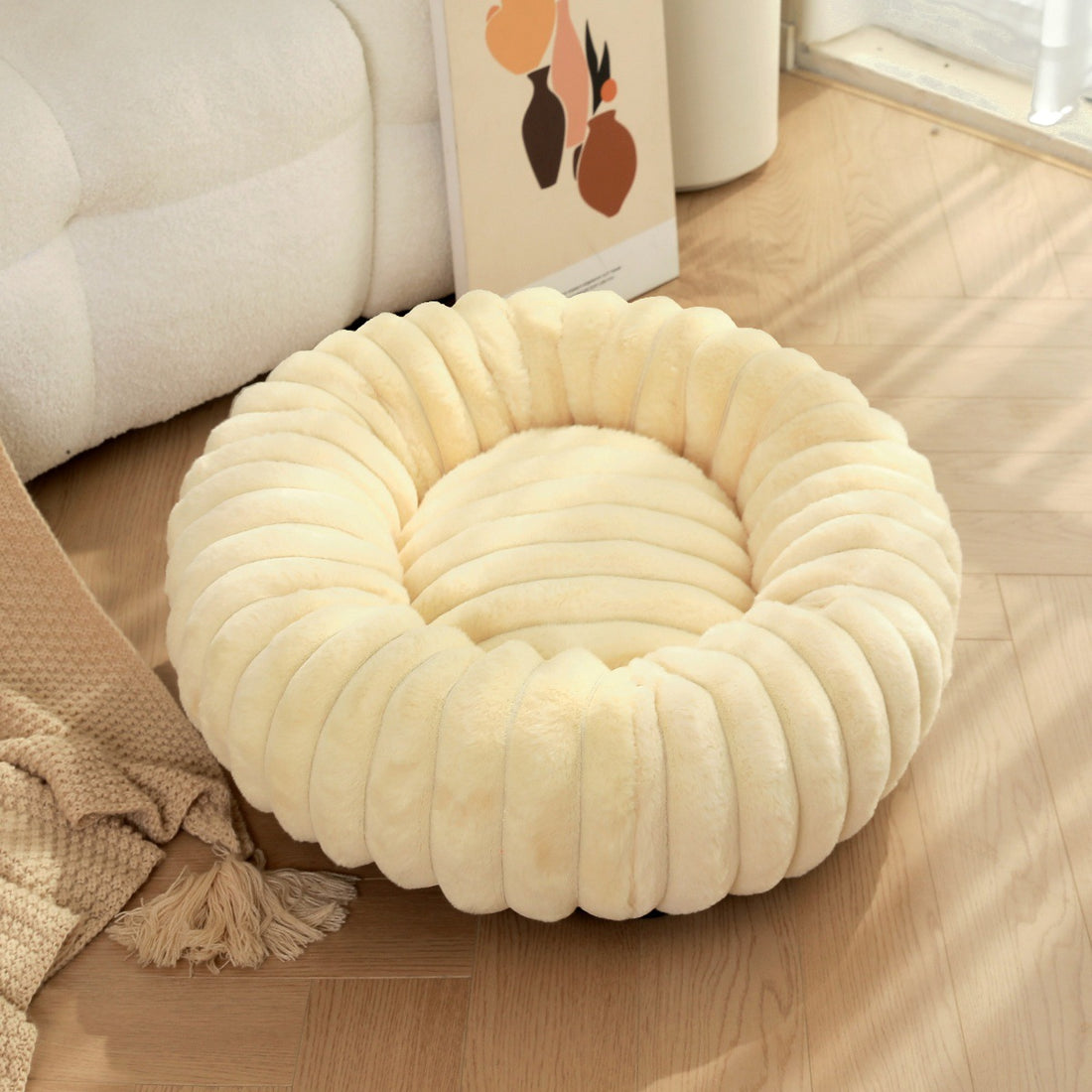 High Weight Plush Pet Nest Warm Round Indoor Bed
