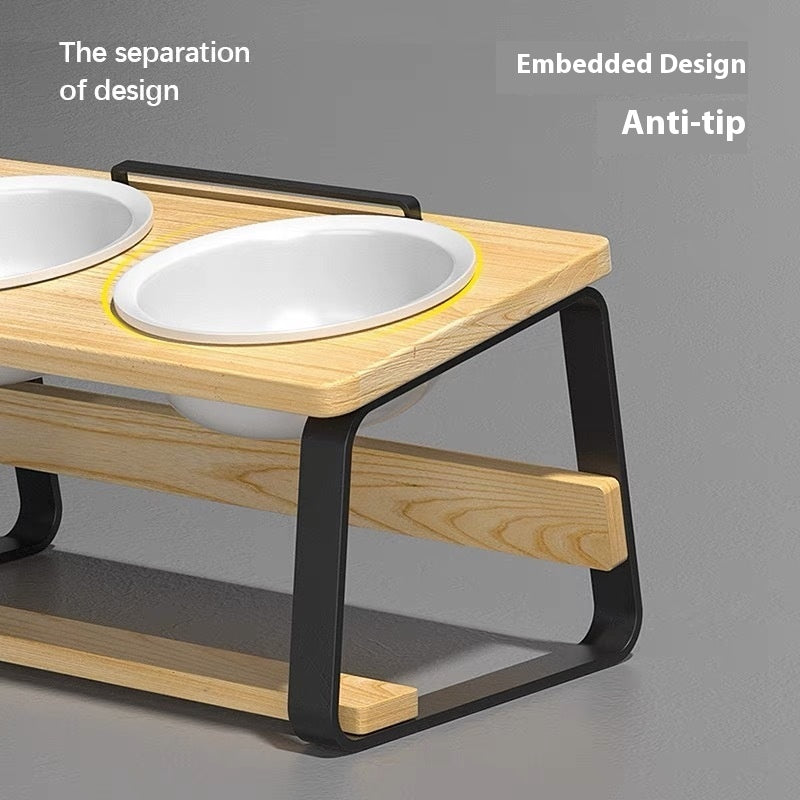 Ceramic Double Pet Bowl Elevated Water and Food Holder