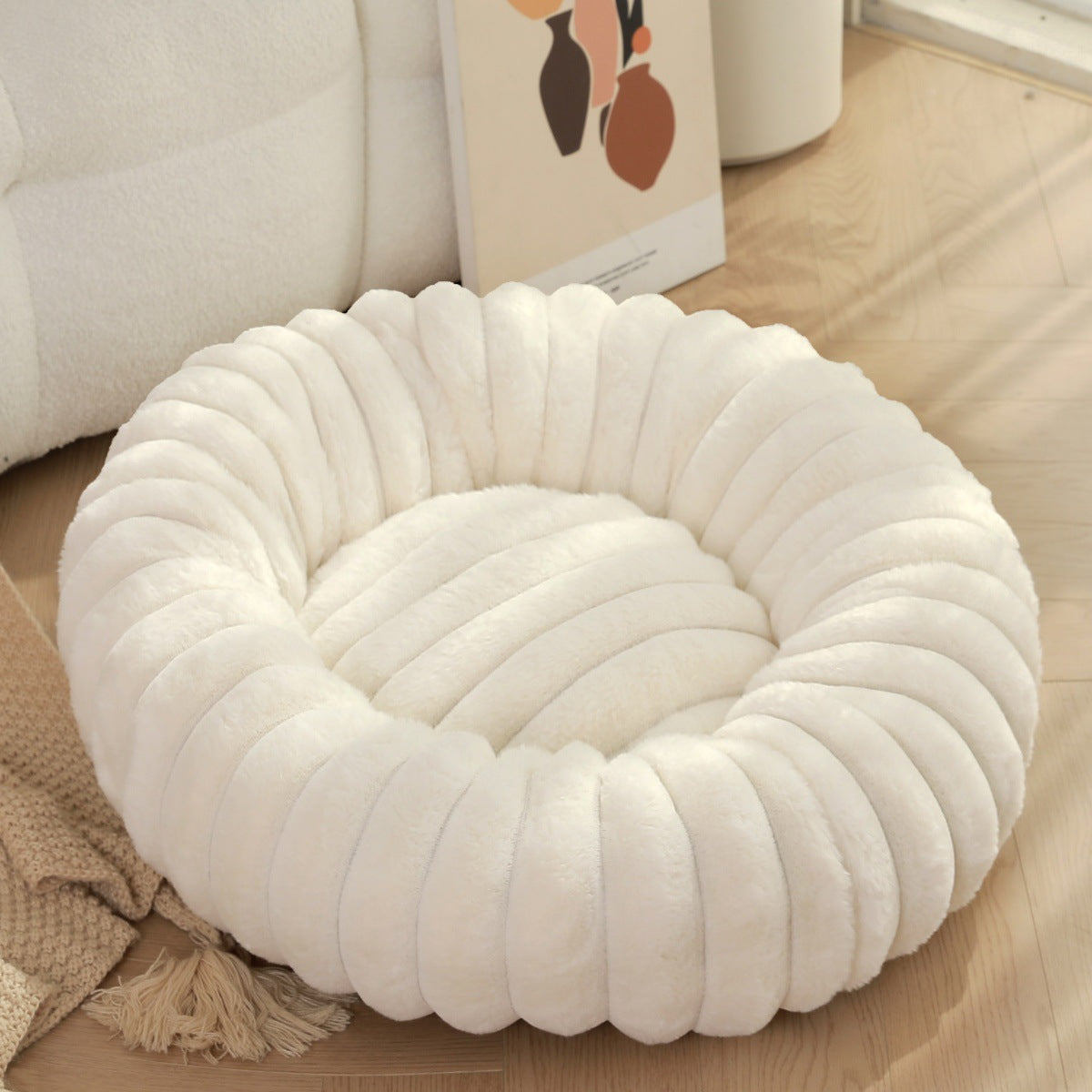 High Weight Plush Pet Nest Warm Round Indoor Bed