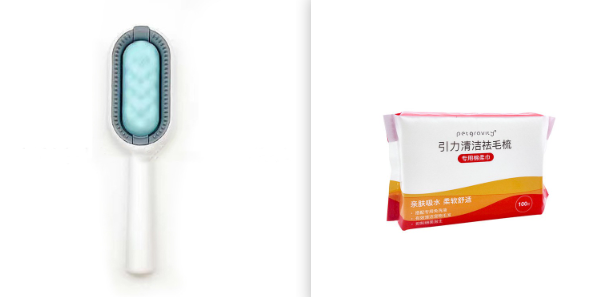 Pet Dematting Grooming Brush Hair Removal Comb With Hair Collector