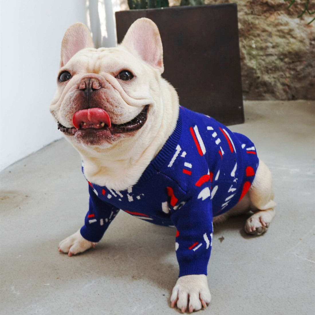 Floral Knit Pet Sweater Cardigan