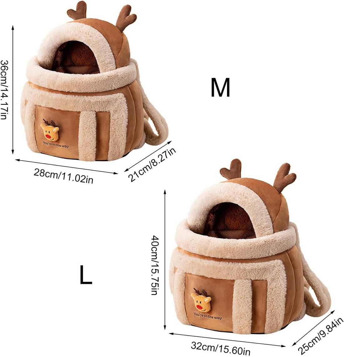 Plush Winter Backpack Pet Carrier With Hand Warmers