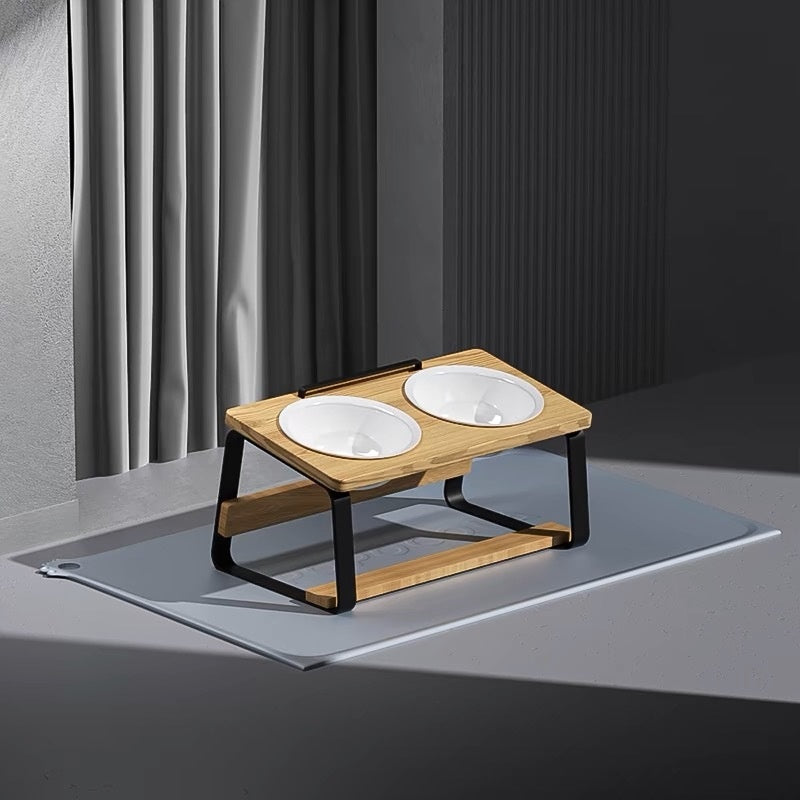 Ceramic Double Pet Bowl Elevated Water and Food Holder