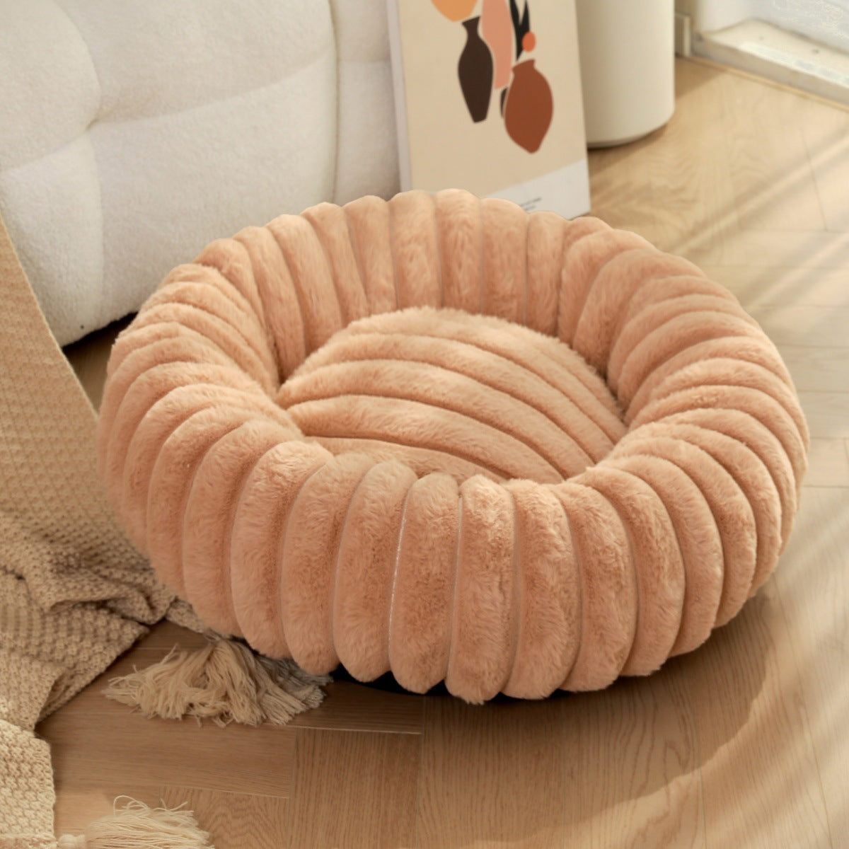 High Weight Plush Pet Nest Warm Round Indoor Bed