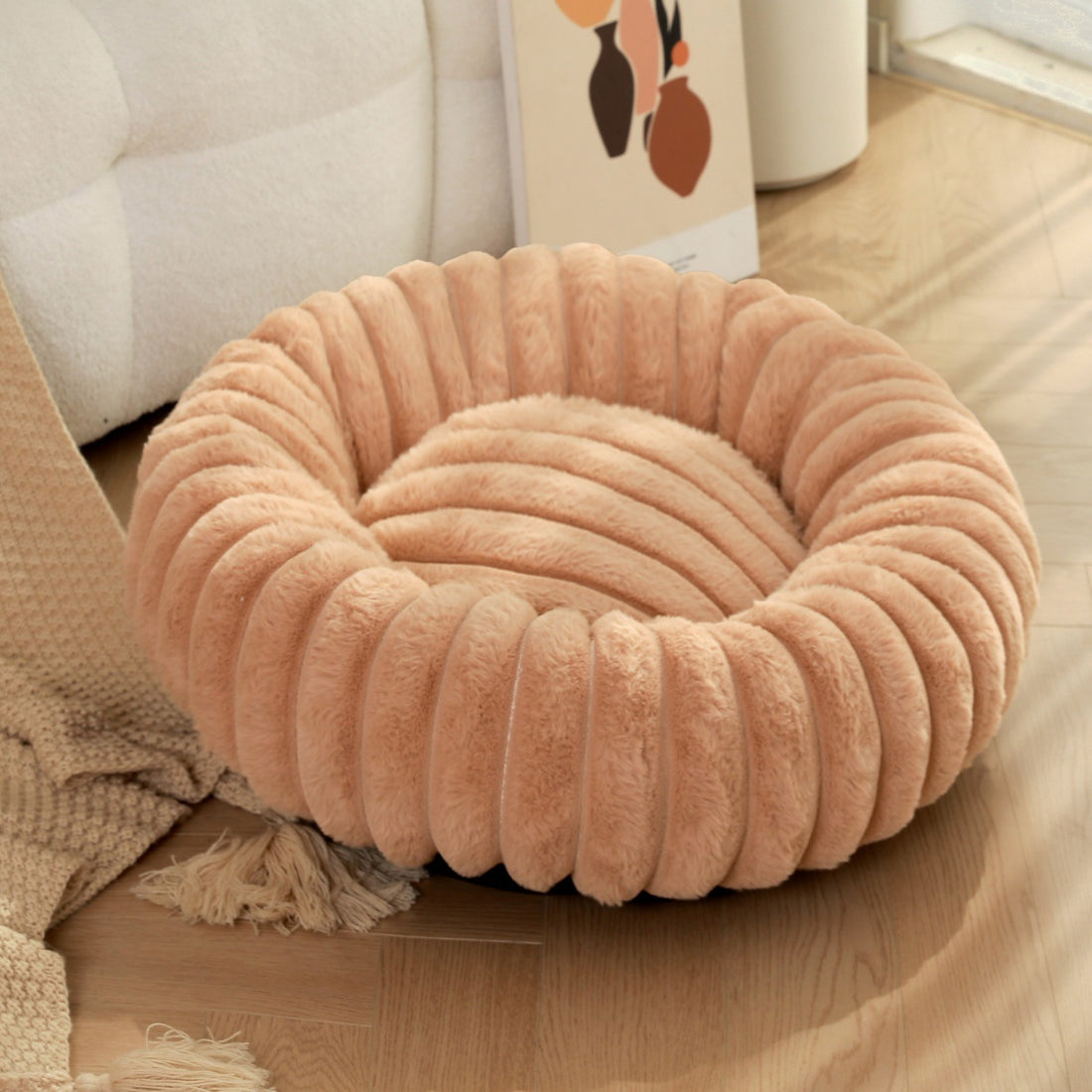 High Weight Plush Pet Nest Warm Round Indoor Bed