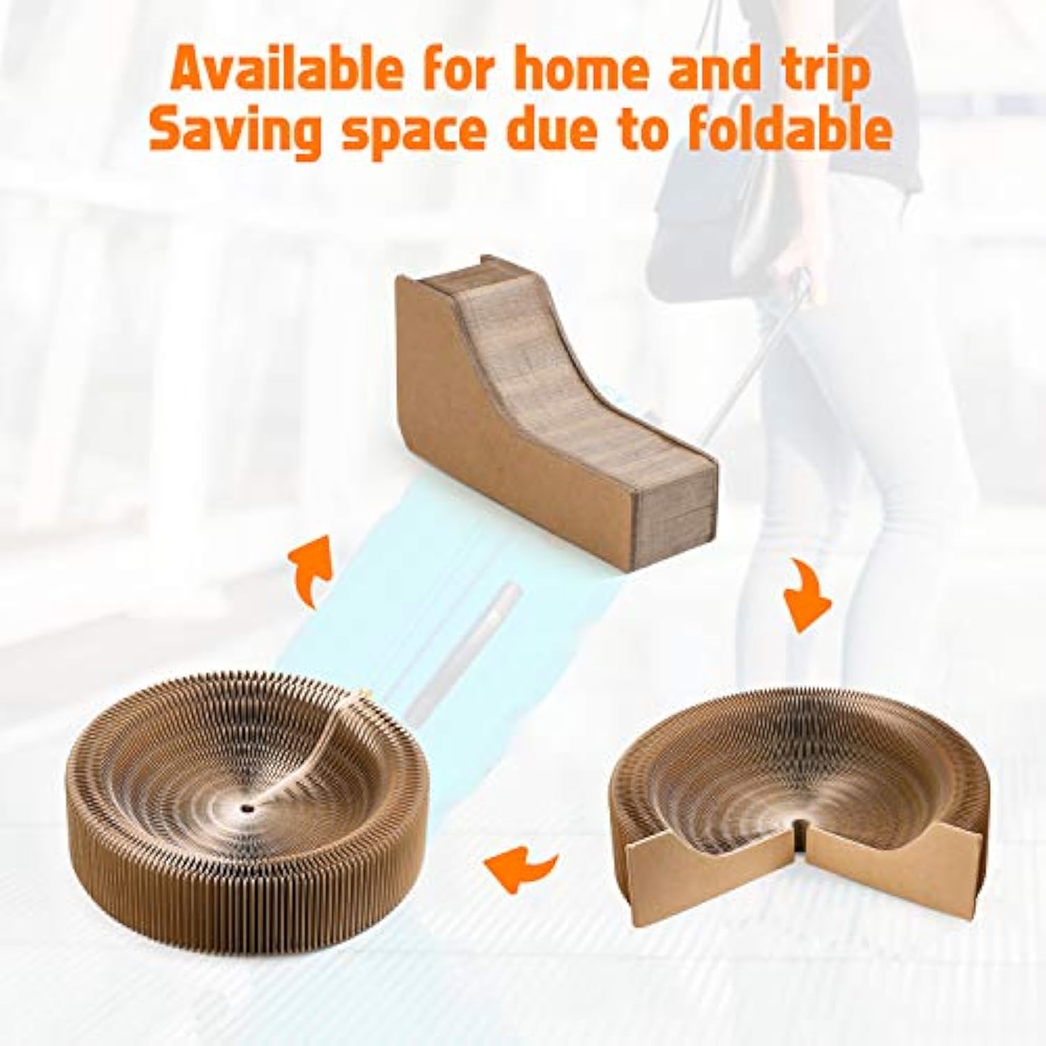 Collapsible Pet Scratcher Lounge Bed Corrugated
