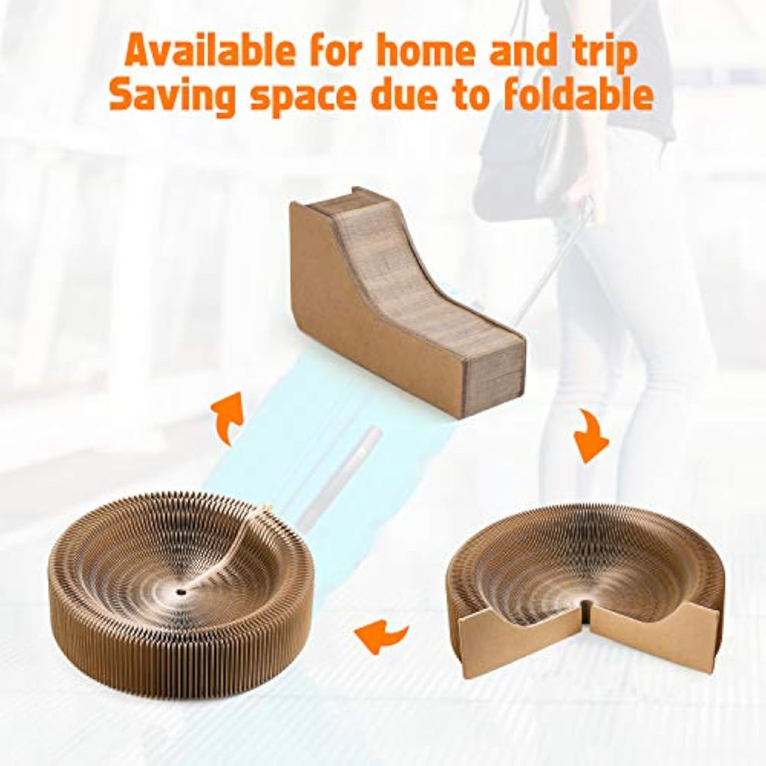 Collapsible Pet Scratcher Lounge Bed Corrugated