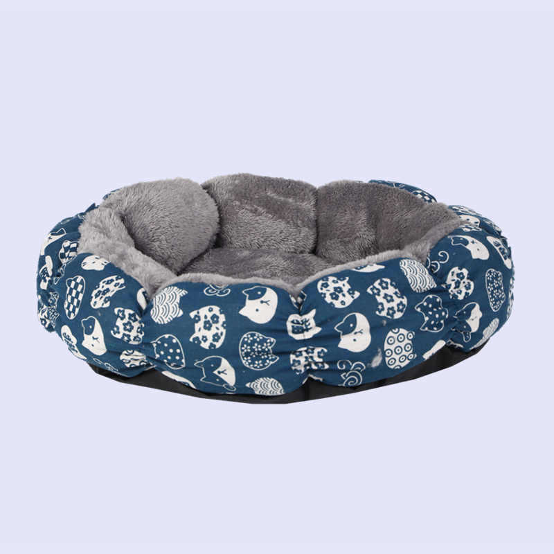 Calming Donut Pet Bed Soft Round Fluffy Indoor Cushion