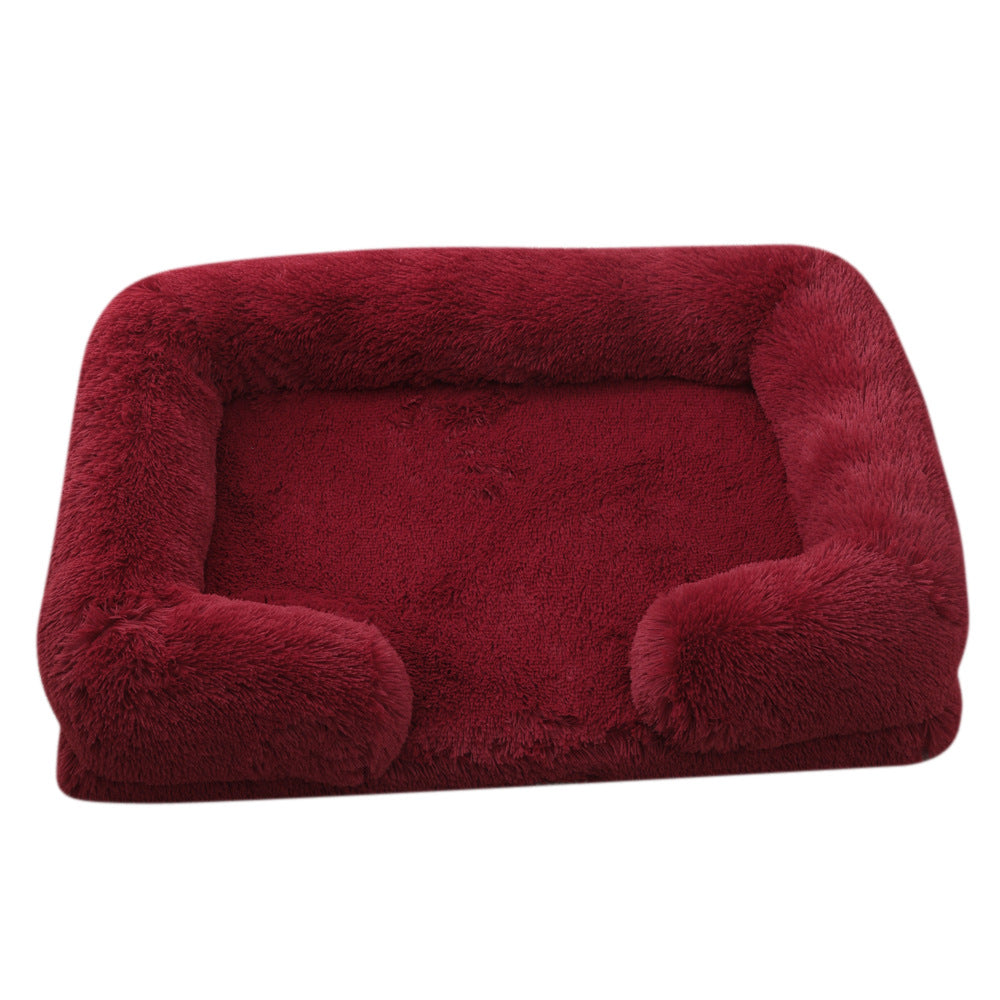 Plush Round Pet Bed Soft Warm Indoor Cushion