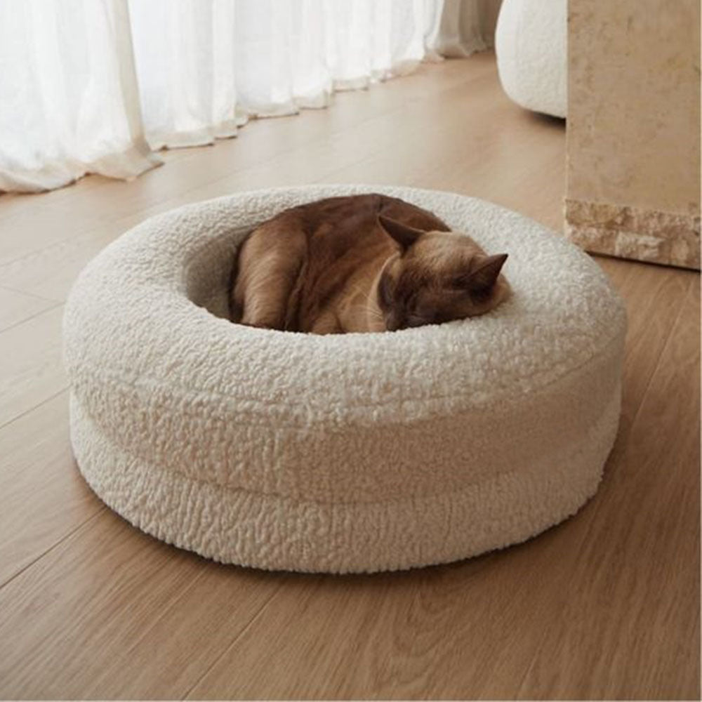 Household Solid Color Leisure Pet Round Bed Nest
