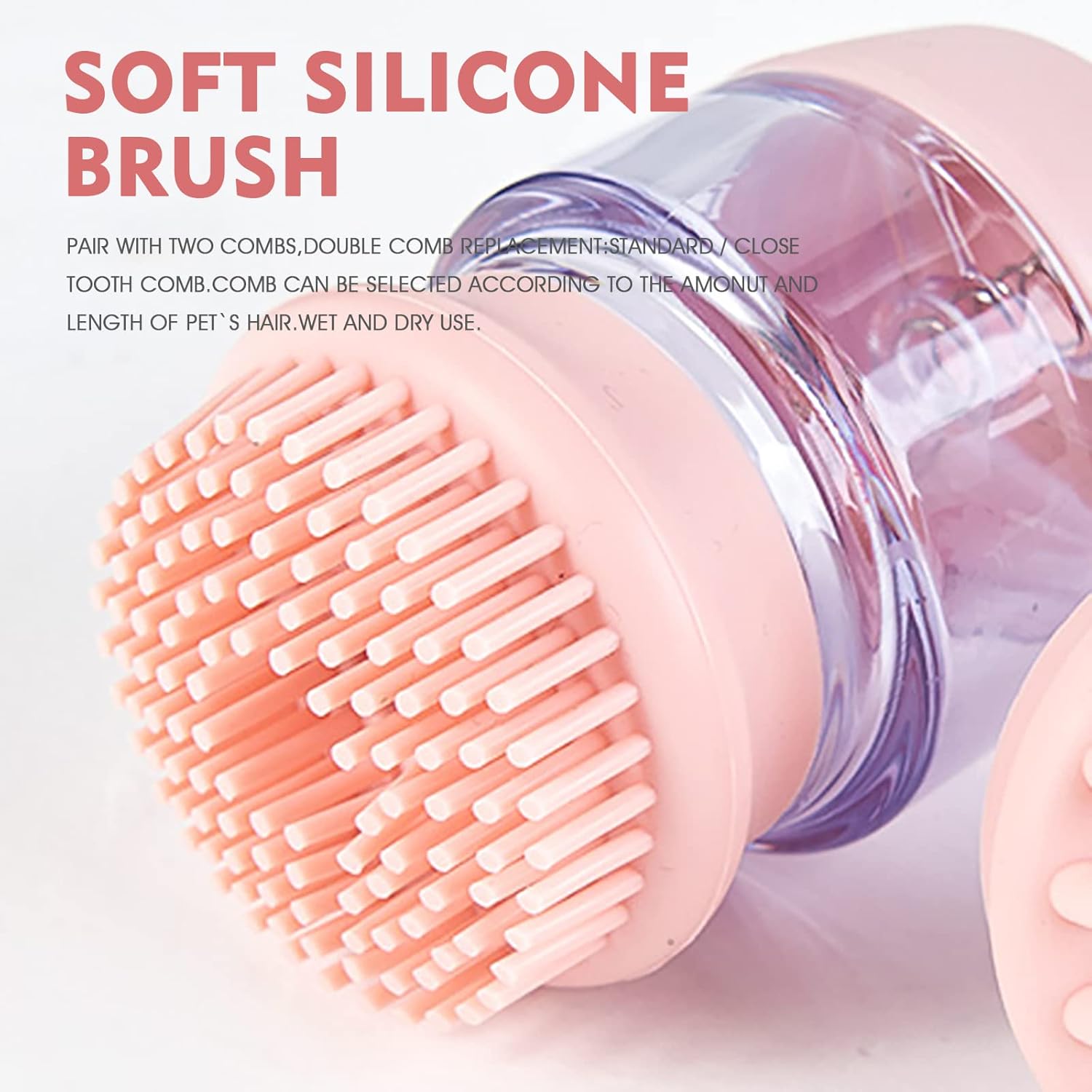 Pet Bath Grooming Brush Silicone Massage Hair Cleaner