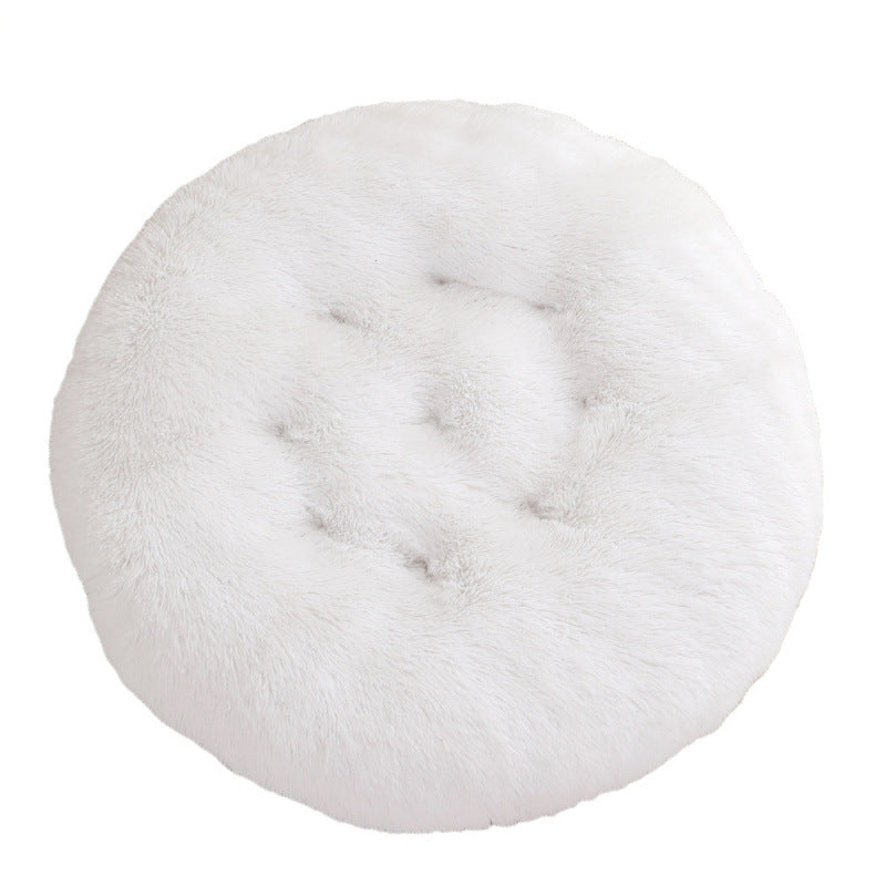 Round Plush Warm Pet Bed Soft Comfortable Sleeping Mat