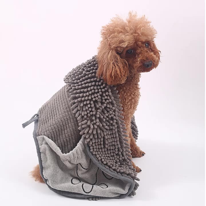 Chenille Pet Bath Towel Soft Absorbent Drying Cloth