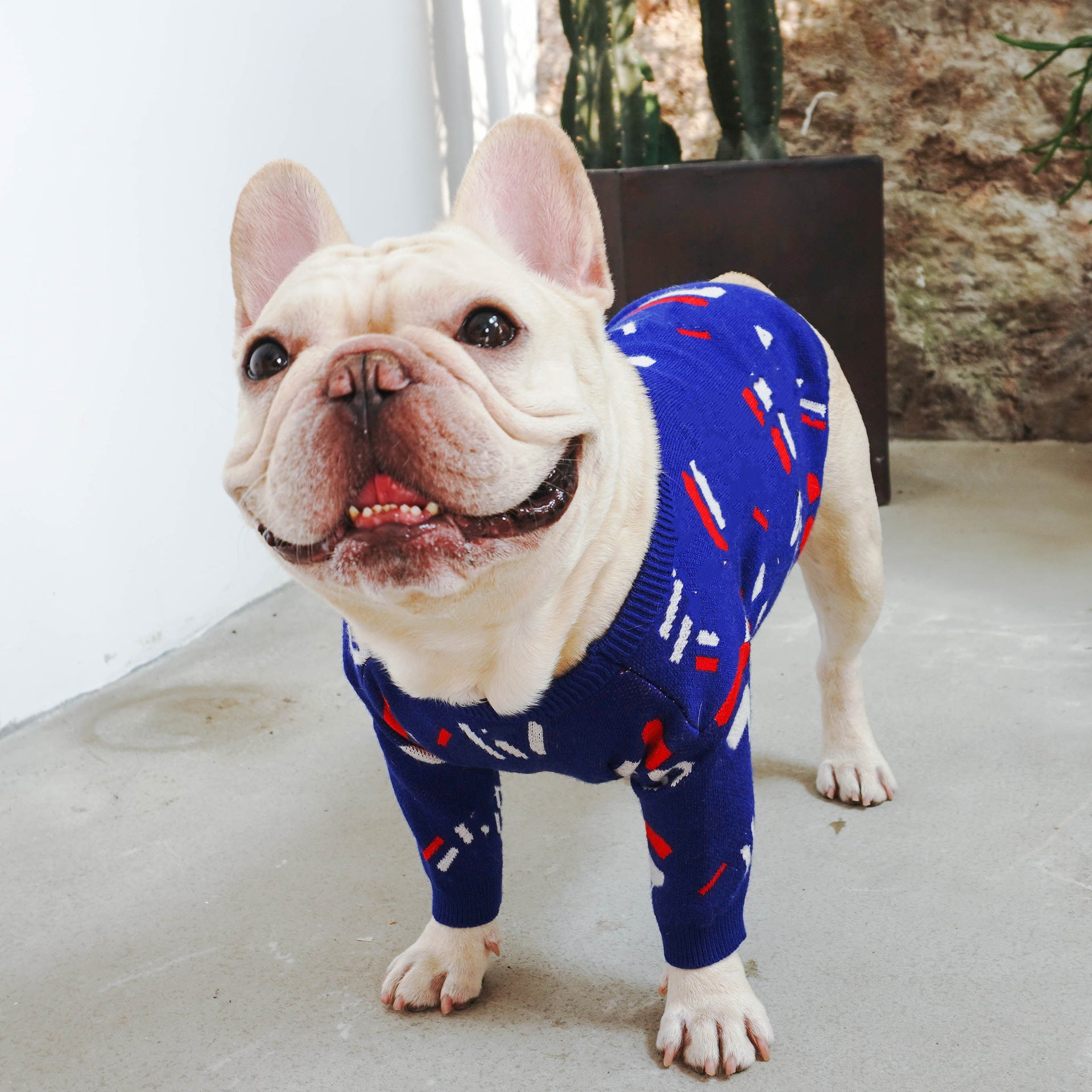 Floral Knit Pet Sweater Cardigan