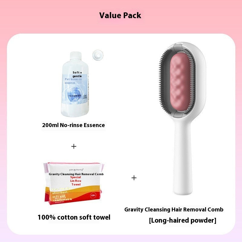 Pet Dematting Grooming Brush Hair Removal Comb With Hair Collector
