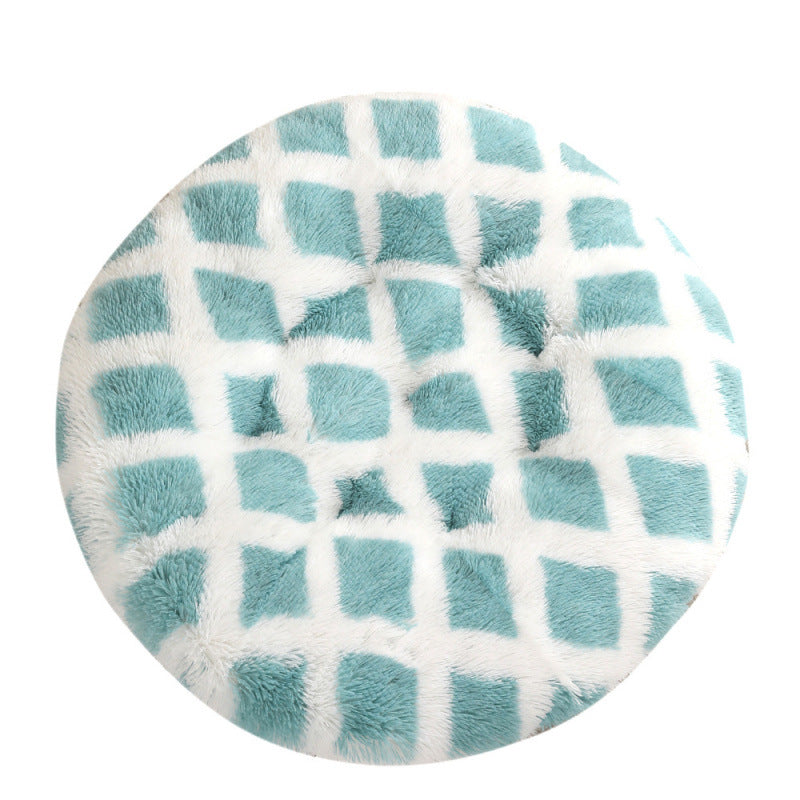 Round Plush Warm Pet Bed Soft Comfortable Sleeping Mat