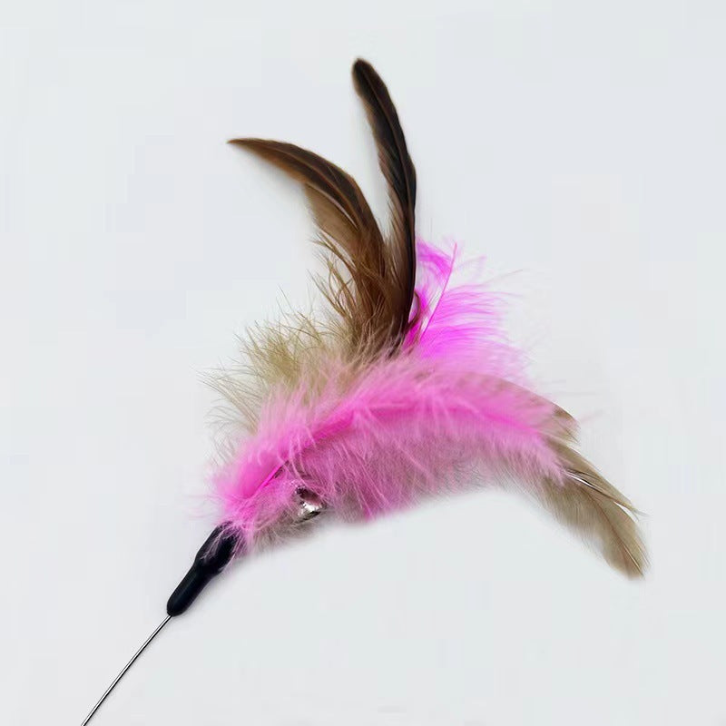 Pet Collar Toy With Adjustable Silicone Feather And Bell Teaser