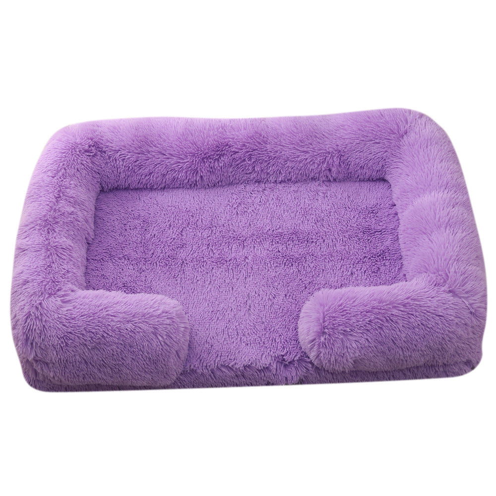 Plush Round Pet Bed Soft Warm Indoor Cushion